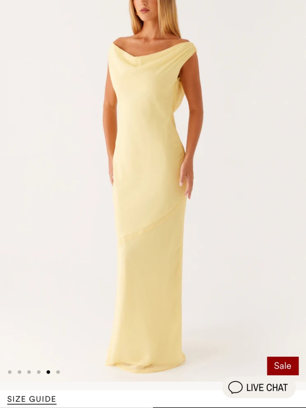 Peppermayo Pale Yellow Off-Shoulder Maxi Dress - Picture 3 of 3